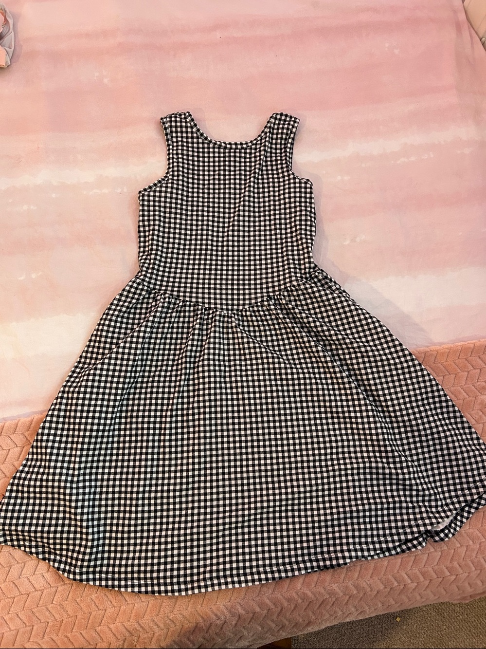 Old Navy Black and White Gingham Sleeveless Kids Dress